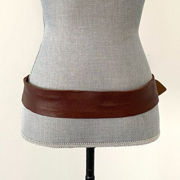 We The Free Free People Rosebery Leather Belt in Cognac M/L 2” Wide Statement main image 4